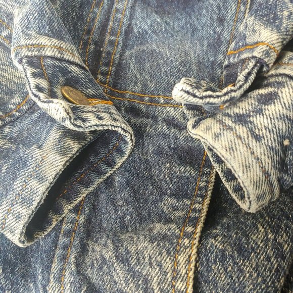 Vintage 1980s Sunset Blues Womens Small Denim Jean Jacket Dark Acid Wash Retro - Picture 4 of 9
